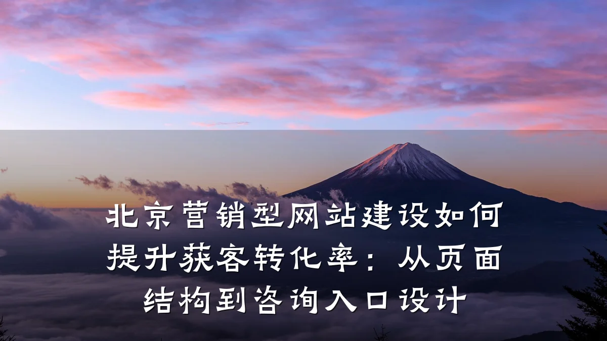 北京营销型网站建设如何提升获客转化率:从页面结构到咨询入口设计