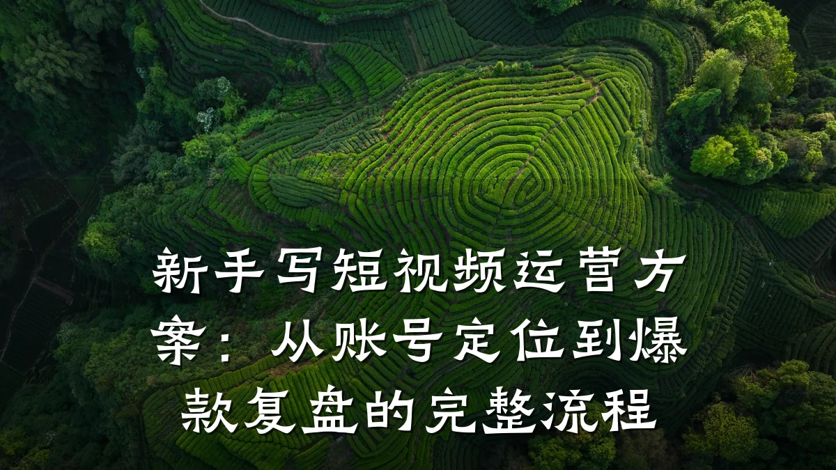 新手写短视频运营方案:从账号定位到爆款复盘的完整流程
