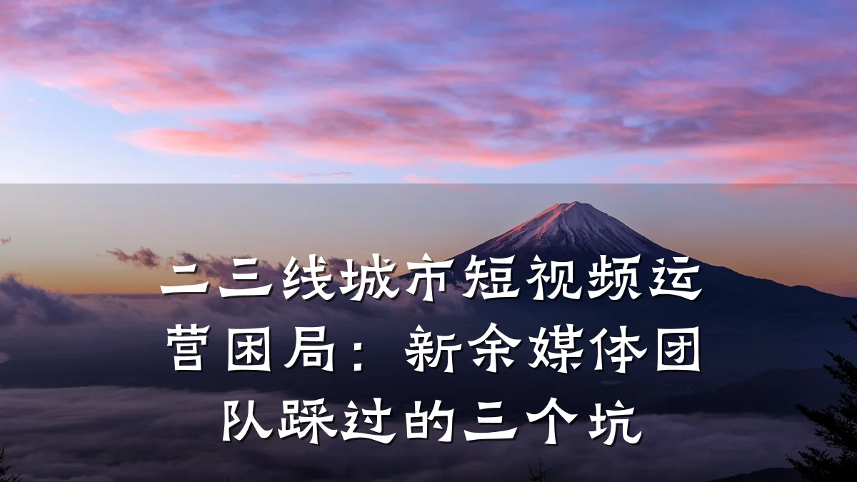 二三线城市短视频运营困局：新余媒体团队踩过的三个坑
