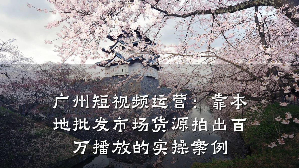广州短视频运营:靠本地批发市场货源拍出百万播放的实操案例