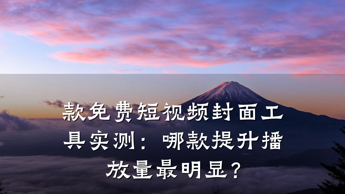 款免费短视频封面工具实测:哪款提升播放量最明显?