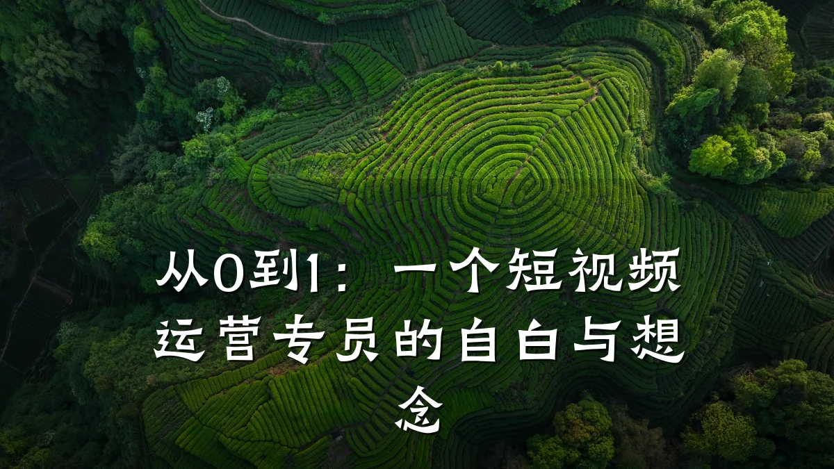 从0到1:一个短视频运营专员的自白与想念