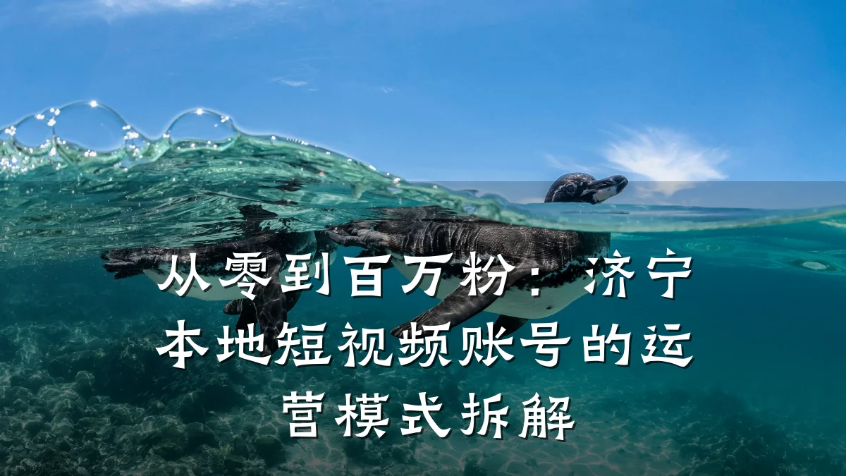 从零到百万粉:济宁本地短视频账号的运营模式拆解