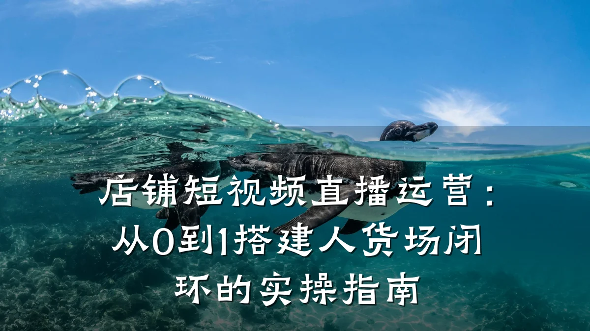 店铺短视频直播运营:从0到1搭建人货场闭环的实操指南