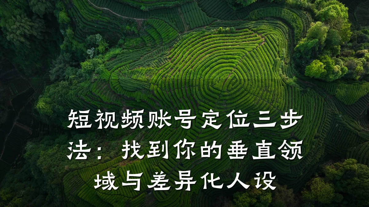 短视频账号定位三步法:找到你的垂直领域与差异化人设
