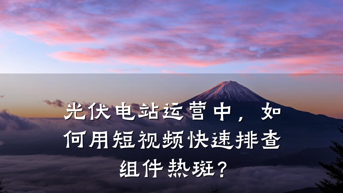 光伏电站运营中,如何用短视频快速排查组件热斑?