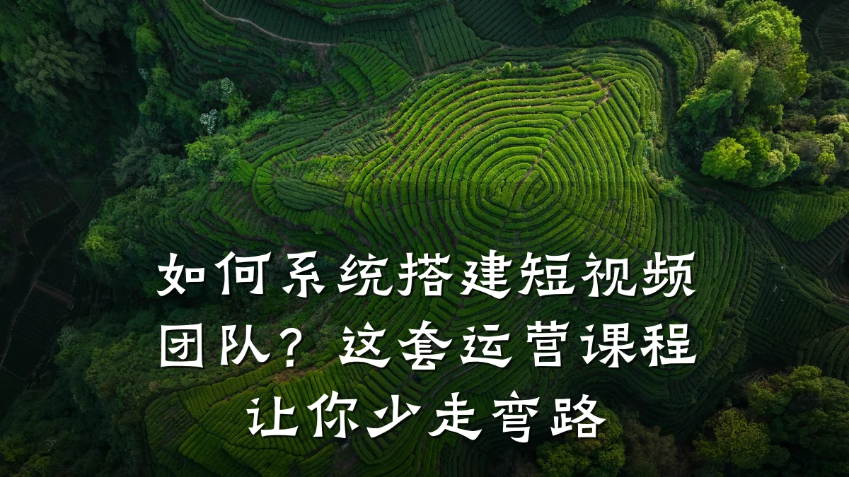 如何系统搭建短视频团队？这套运营课程让你少走弯路