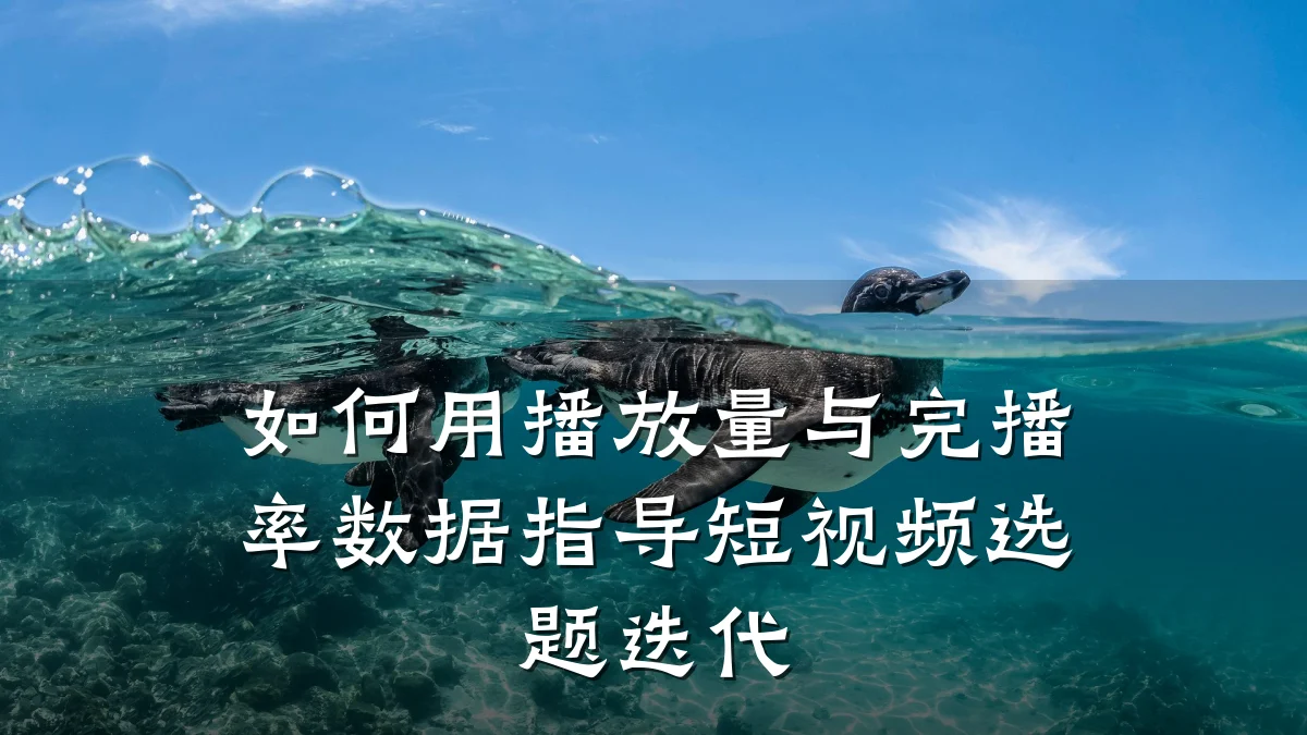 如何用播放量与完播率数据指导短视频选题迭代