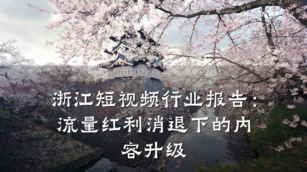 浙江短视频行业报告:流量红利消退下的内容升级