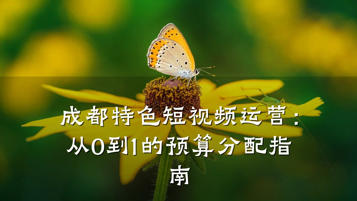 成都特色短视频运营:从0到1的预算分配指南
