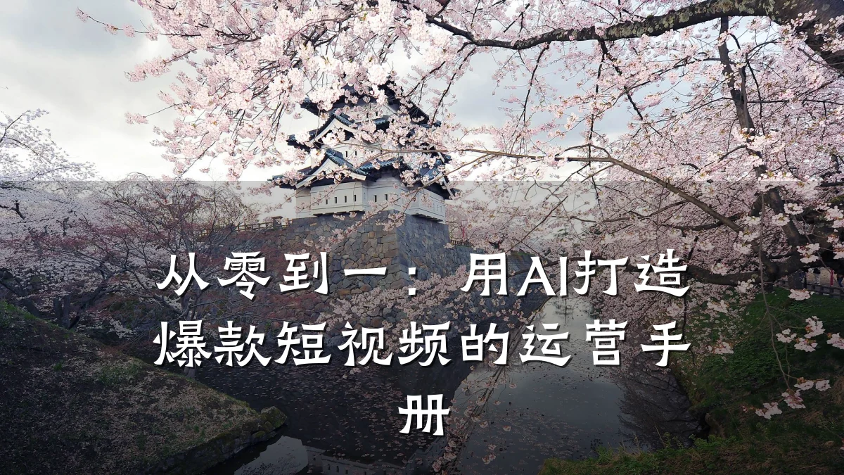 从零到一:用AI打造爆款短视频的运营手册