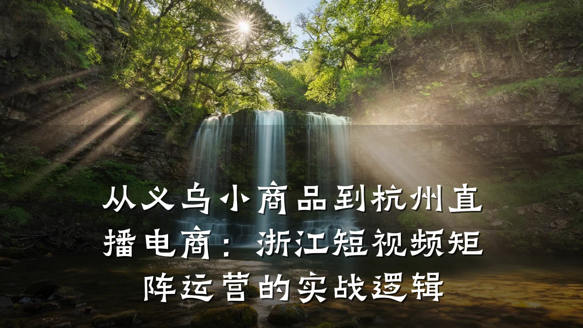 从义乌小商品到杭州直播电商:浙江短视频矩阵运营的实战逻辑