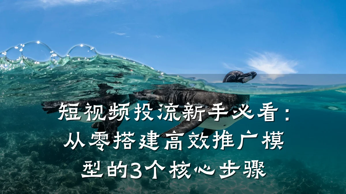 短视频投流新手必看:从零搭建高效推广模型的3个核心步骤
