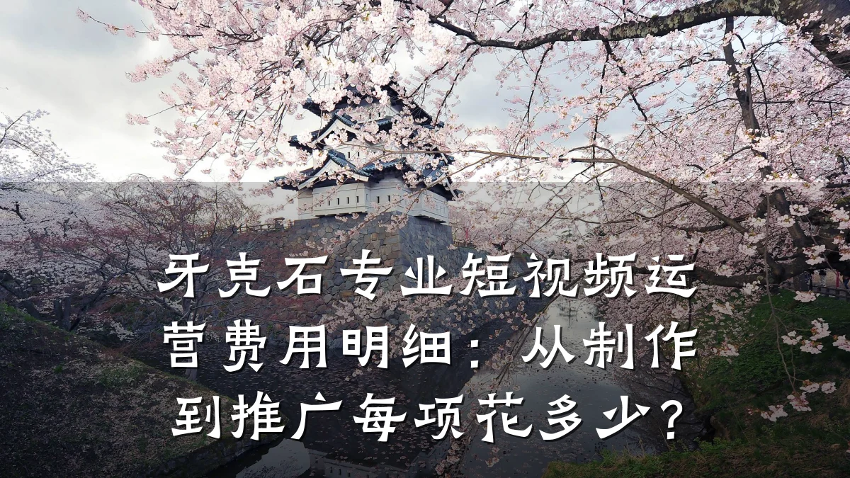牙克石专业短视频运营费用明细:从制作到推广每项花多少?