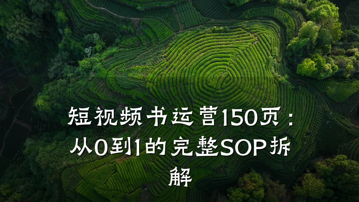 短视频书运营150页：从0到1的完整SOP拆解