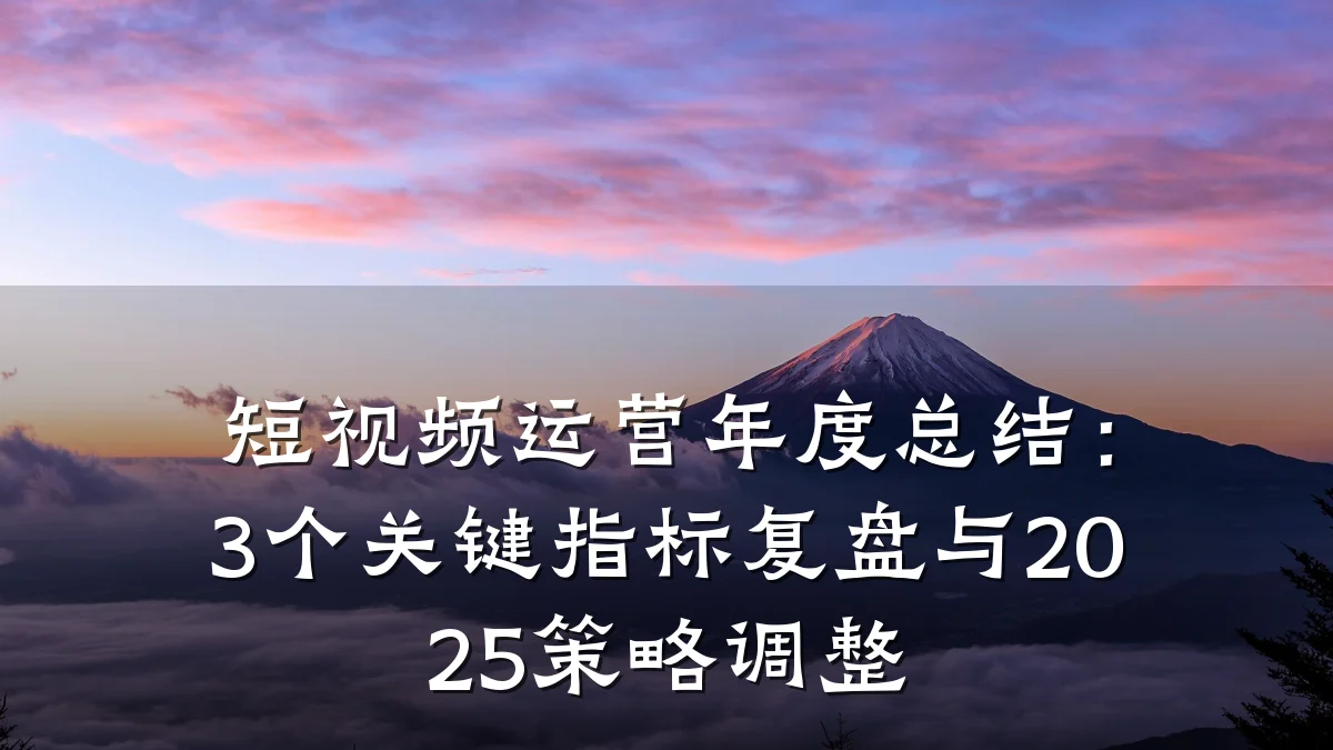 短视频运营年度总结:3个关键指标复盘与2025策略调整