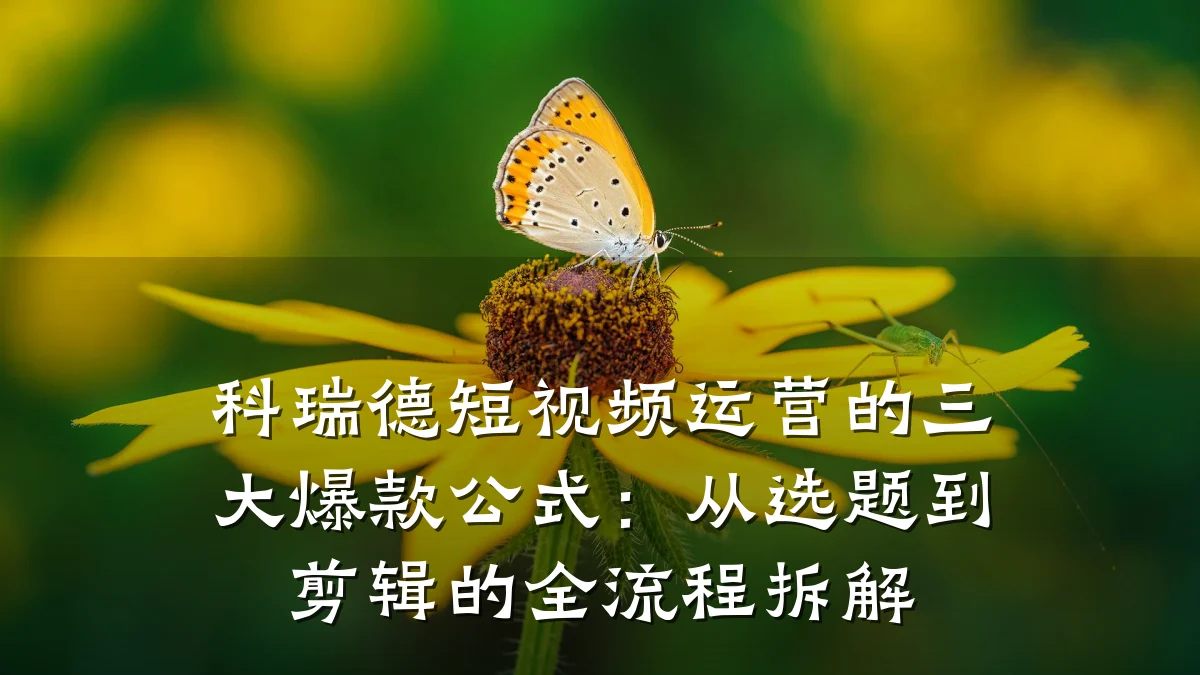 科瑞德短视频运营的三大爆款公式:从选题到剪辑的全流程拆解