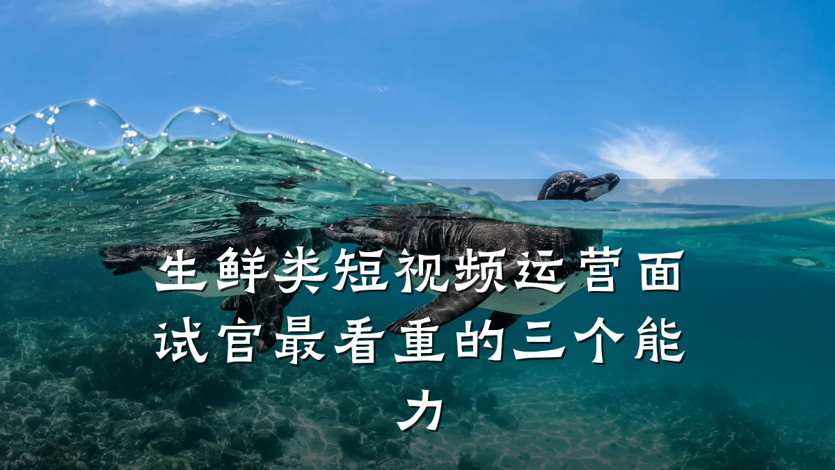 生鲜类短视频运营面试官最看重的三个能力