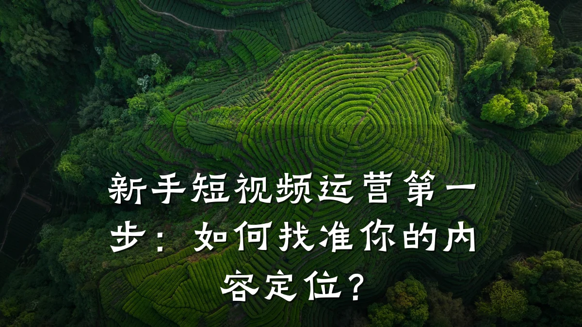 新手短视频运营第一步:如何找准你的内容定位?