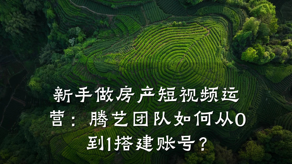 新手做房产短视频运营:腾艺团队如何从0到1搭建账号?