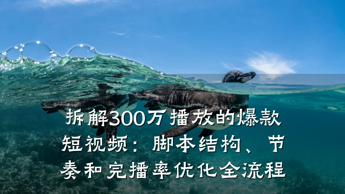 拆解300万播放的爆款短视频:脚本结构、节奏和完播率优化全流程