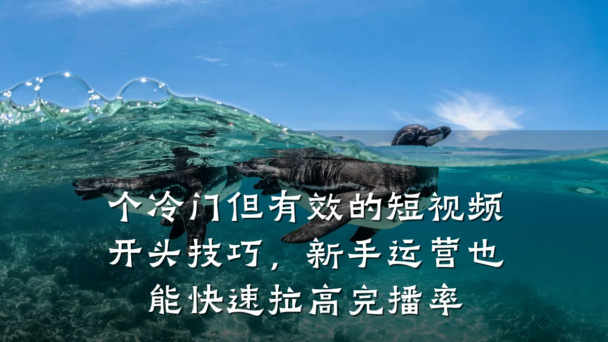 个冷门但有效的短视频开头技巧,新手运营也能快速拉高完播率