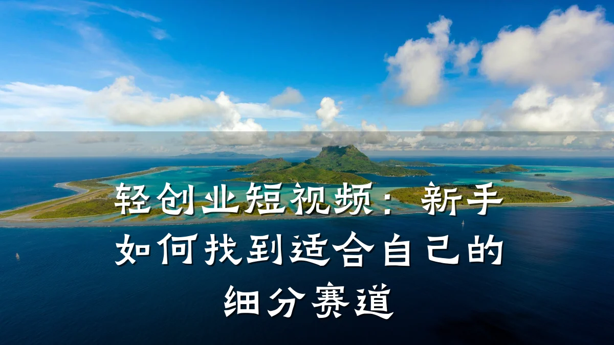 轻创业短视频:新手如何找到适合自己的细分赛道