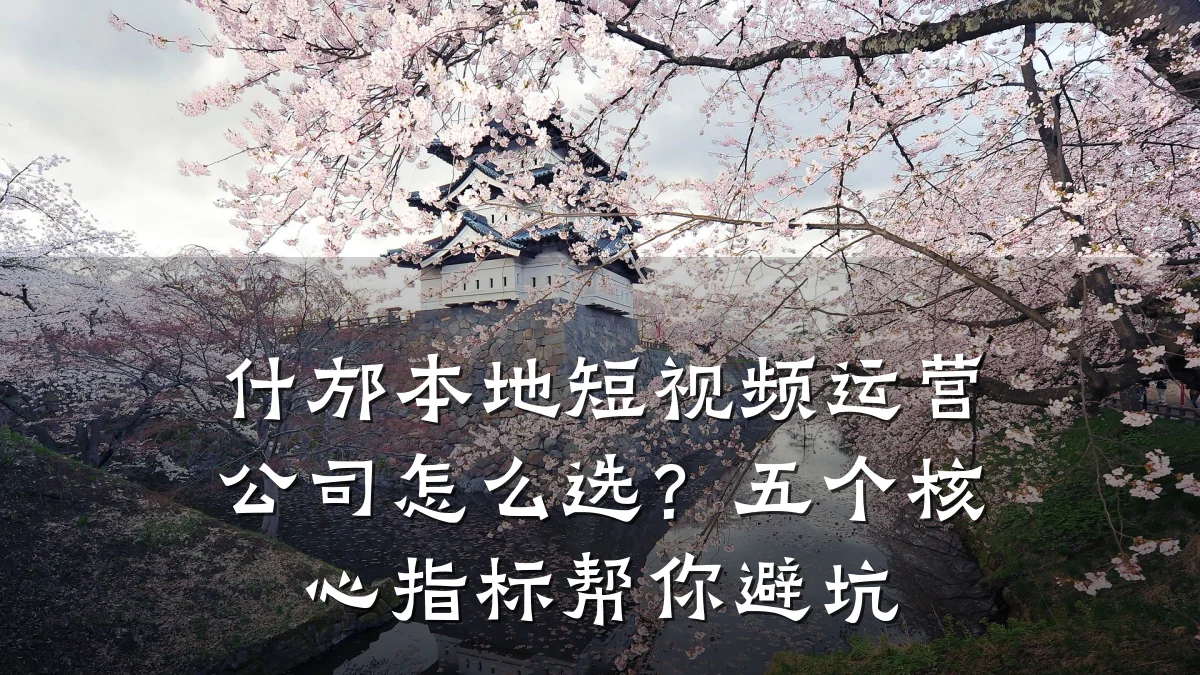 什邡本地短视频运营公司怎么选？五个核心指标帮你避坑
