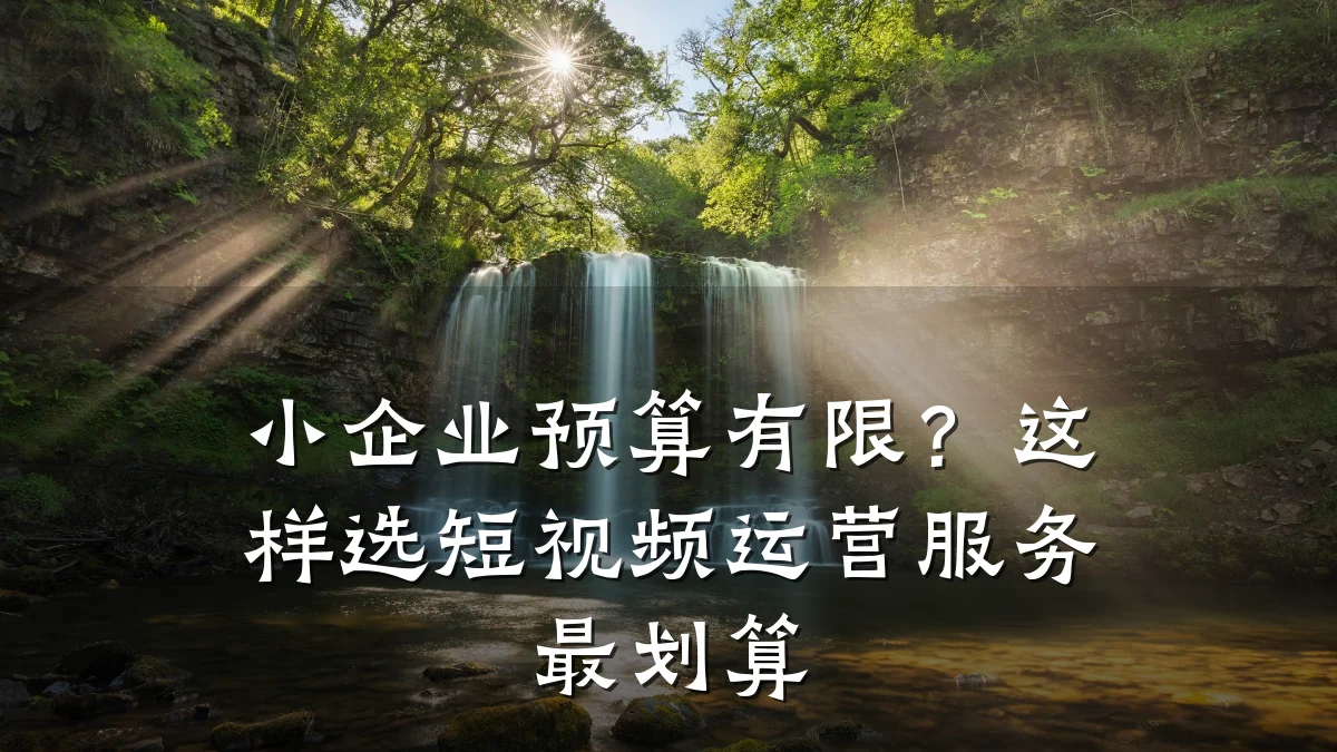 小企业预算有限?这样选短视频运营服务最划算