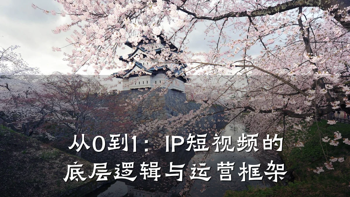 从0到1:IP短视频的底层逻辑与运营框架