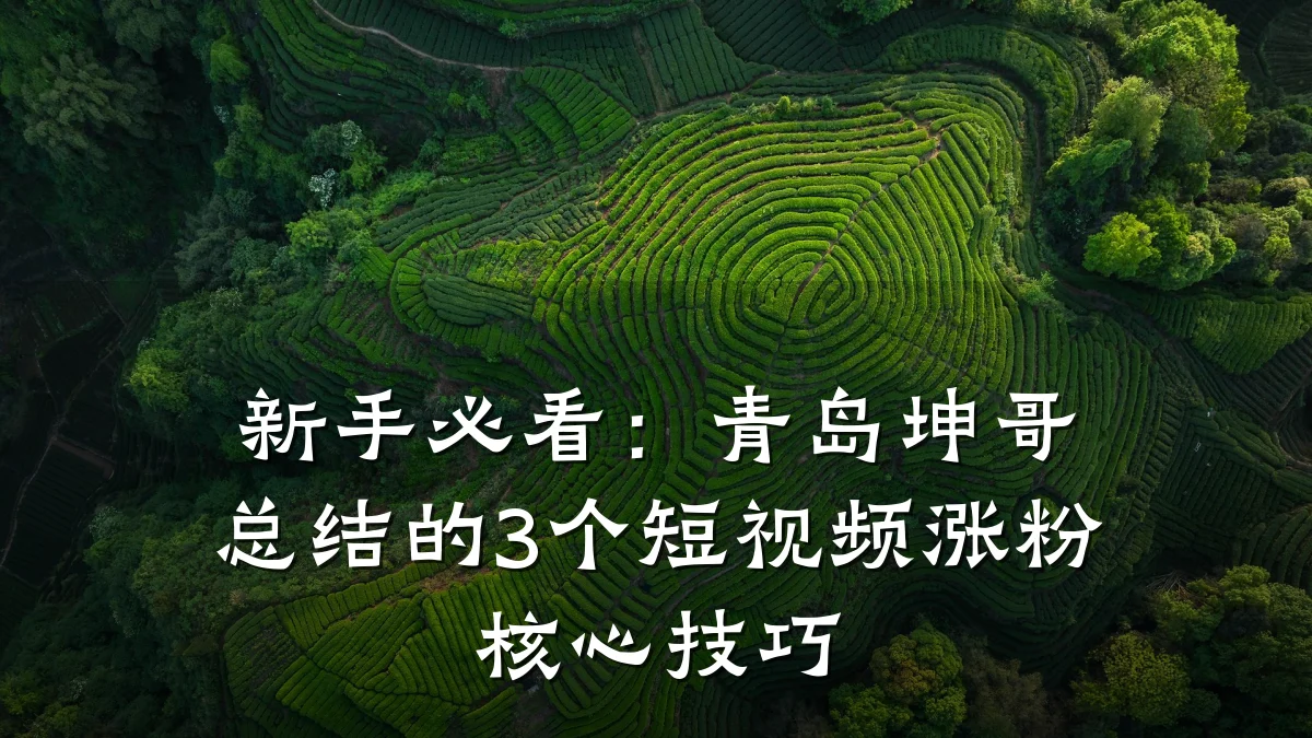 新手必看：青岛坤哥总结的3个短视频涨粉核心技巧
