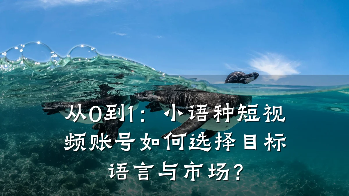 从0到1:小语种短视频账号如何选择目标语言与市场?