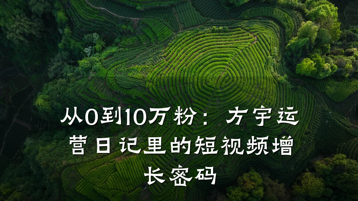 从0到10万粉:方宇运营日记里的短视频增长密码