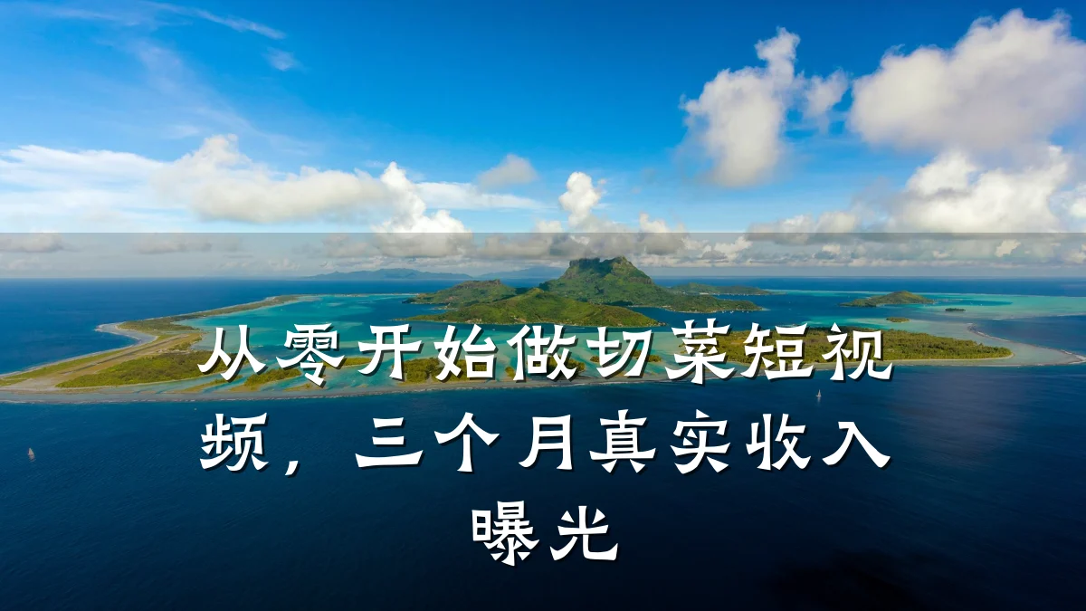 从零开始做切菜短视频,三个月真实收入曝光