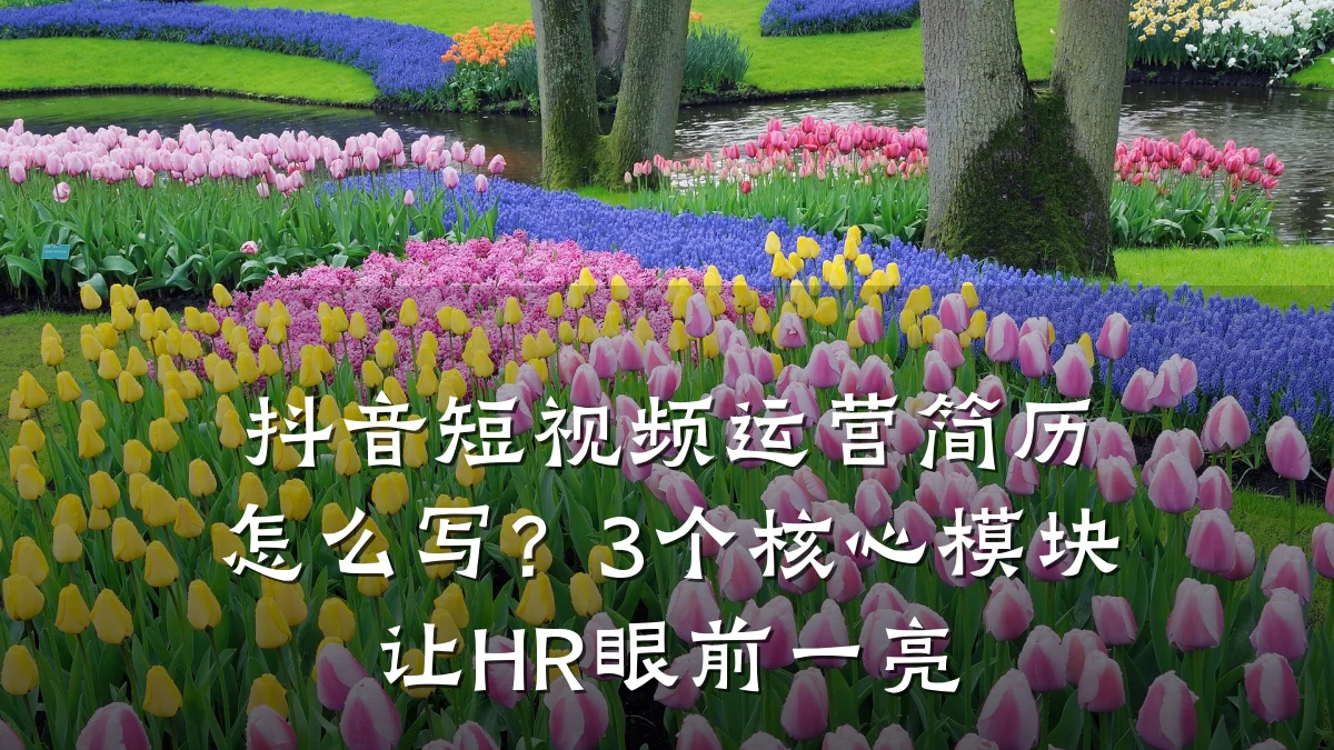抖音短视频运营简历怎么写?3个核心模块让HR眼前一亮