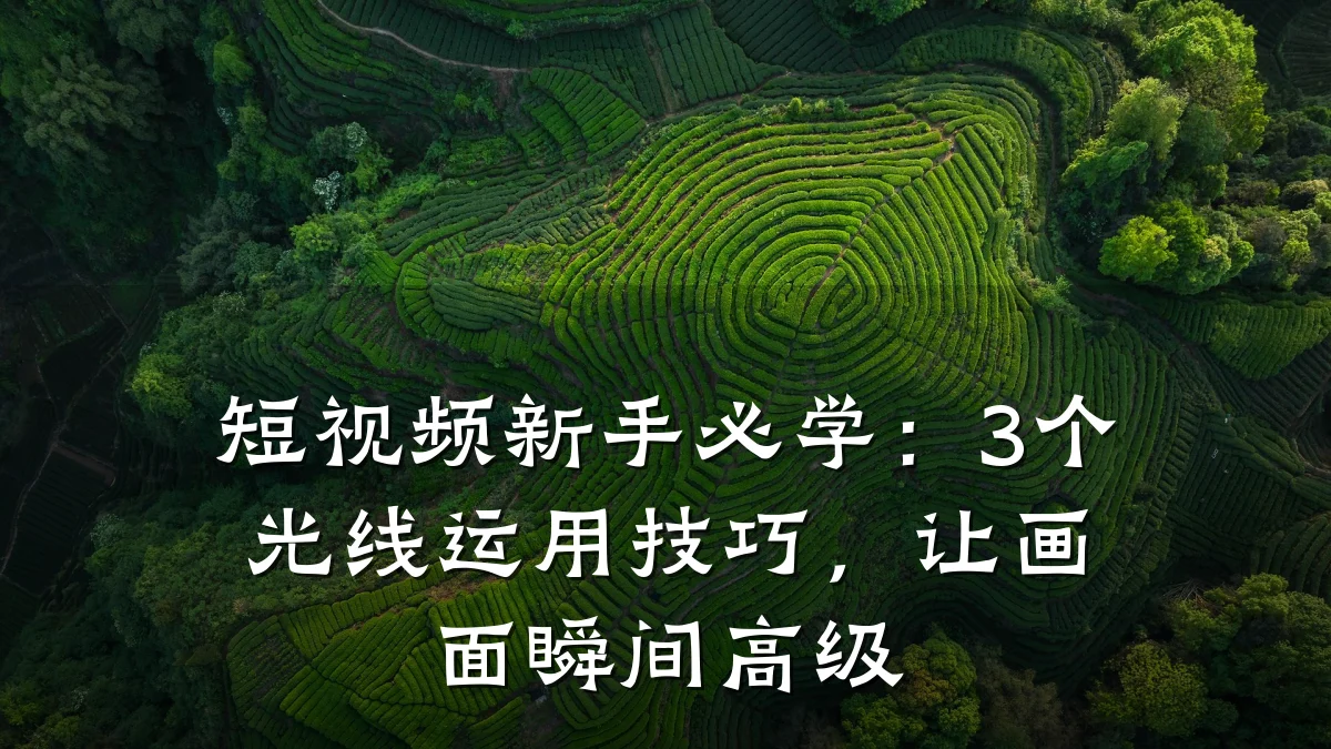 短视频新手必学:3个光线运用技巧,让画面瞬间高级