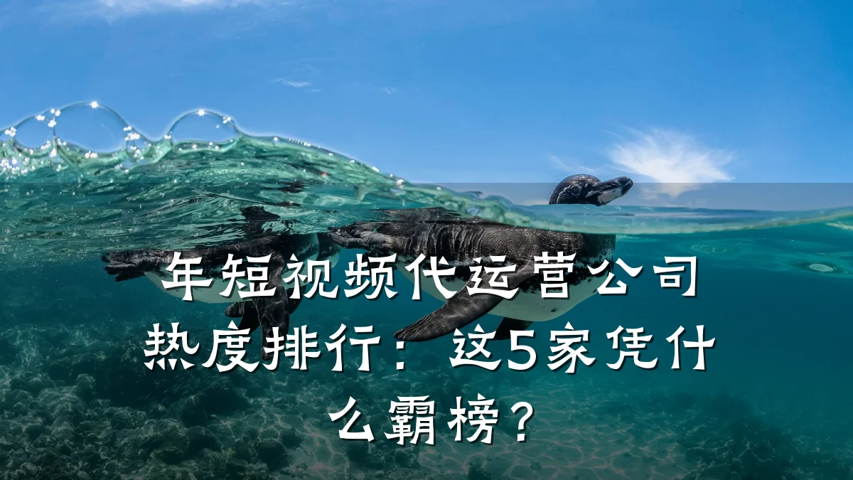 年短视频代运营公司热度排行:这5家凭什么霸榜?