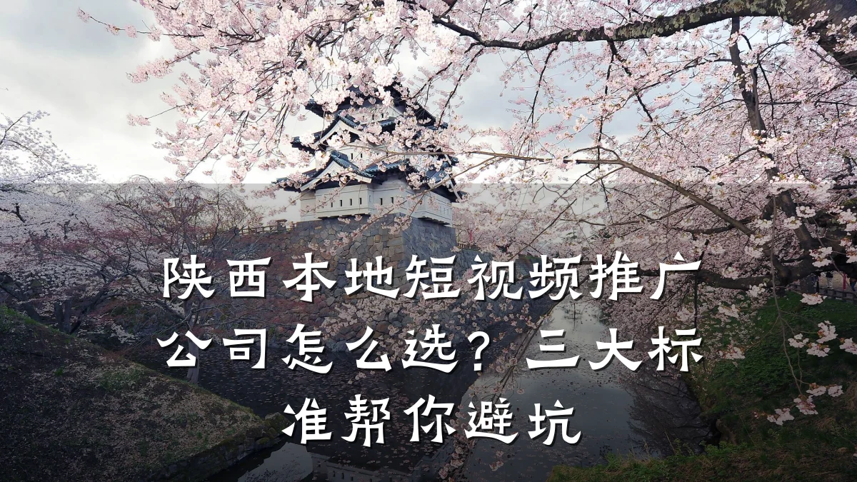 陕西本地短视频推广公司怎么选?三大标准帮你避坑
