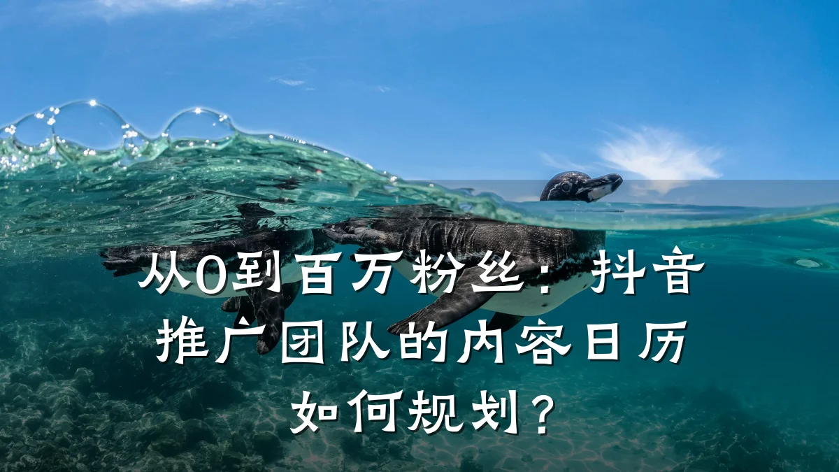 从0到百万粉丝:抖音推广团队的内容日历如何规划?