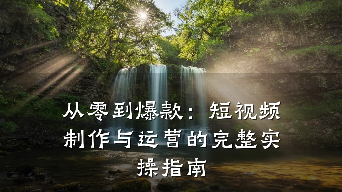 从零到爆款:短视频制作与运营的完整实操指南