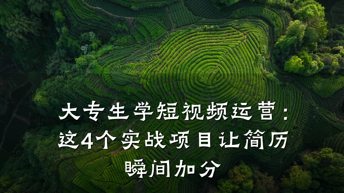 大专生学短视频运营:这4个实战项目让简历瞬间加分