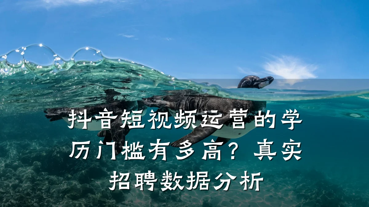 抖音短视频运营的学历门槛有多高?真实招聘数据分析