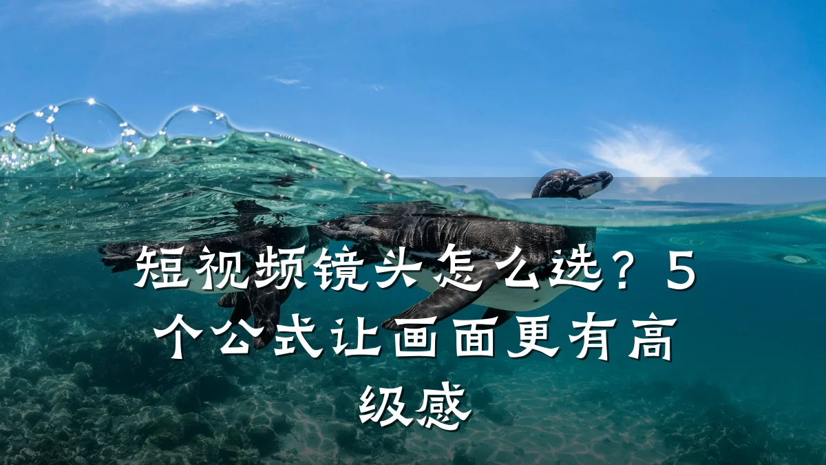 短视频镜头怎么选?5个公式让画面更有高级感