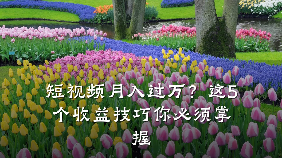 短视频月入过万?这5个收益技巧你必须掌握