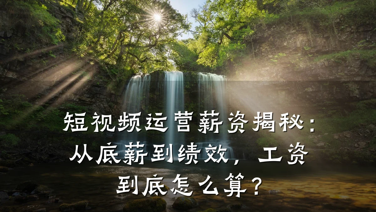 短视频运营薪资揭秘:从底薪到绩效,工资到底怎么算?
