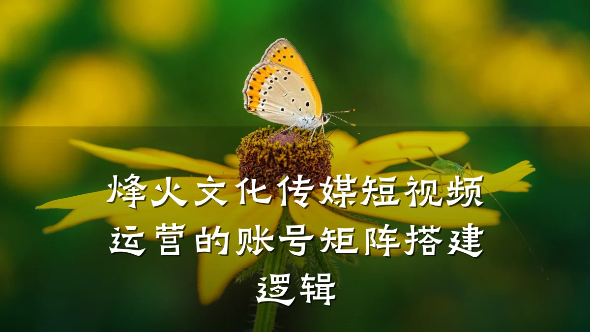 烽火文化传媒短视频运营的账号矩阵搭建逻辑