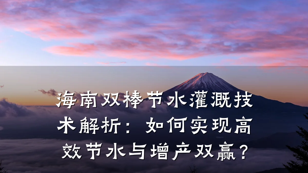 海南双棒节水灌溉技术解析：如何实现高效节水与增产双赢？