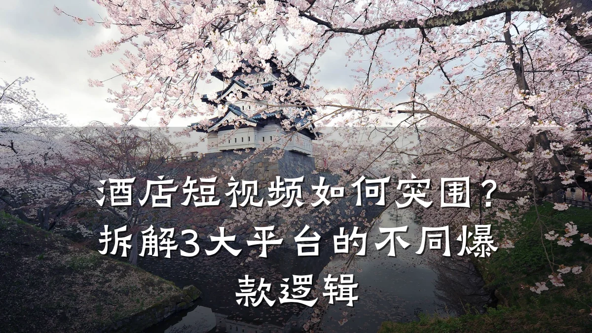 酒店短视频如何突围?拆解3大平台的不同爆款逻辑