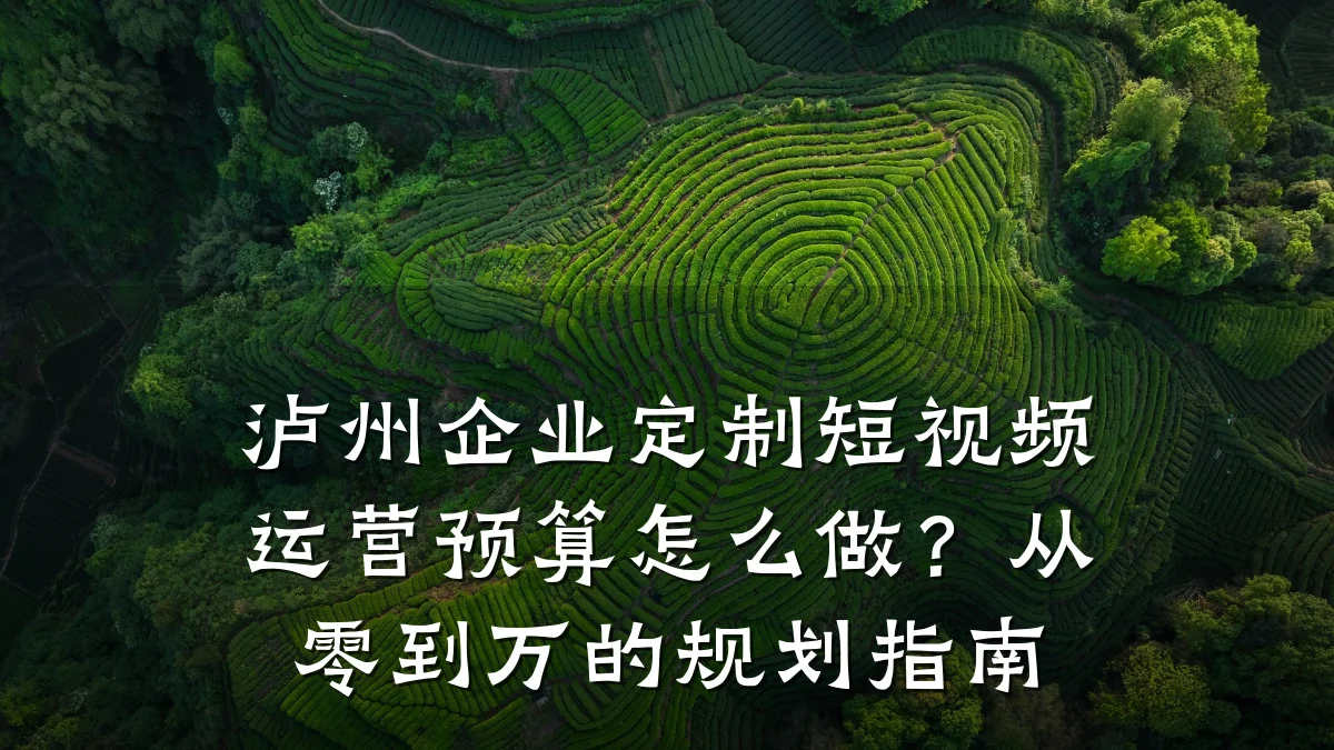 泸州企业定制短视频运营预算怎么做?从零到万的规划指南