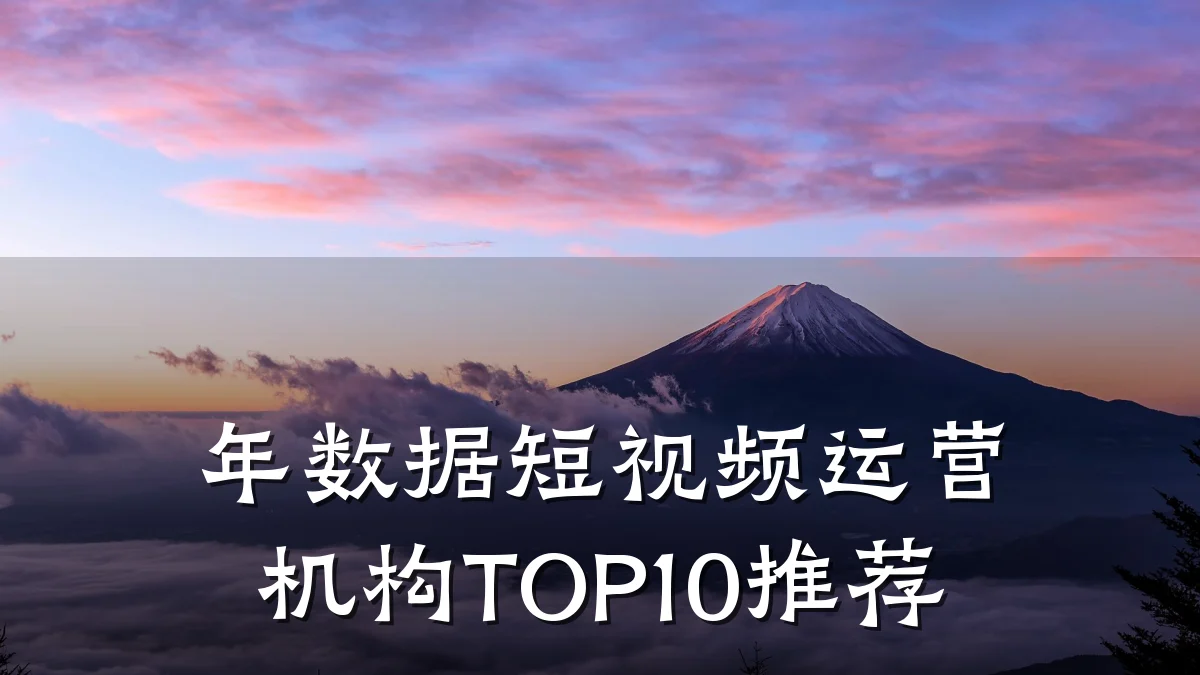 年数据短视频运营机构TOP10推荐